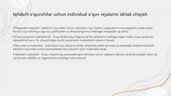 Iqtidorli o'quvchilarni o'qitish,o'quvchilarning bilim,ko'nikmalarini tashxis etish​ - Image 3