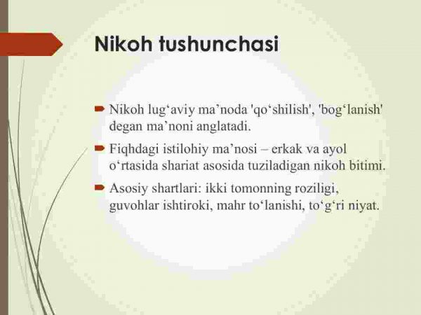 Islom huquqshunosligida oila, nikoh, taloq, idda, zihor tushunchalarini ta’riflash - Image 4
