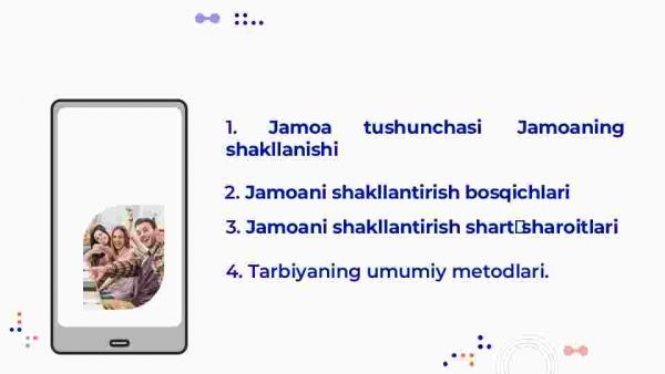 Jamoa tarbiya obyekti va subyekti sifatida.Tarbiyaning umumiy metodlari - Image 2