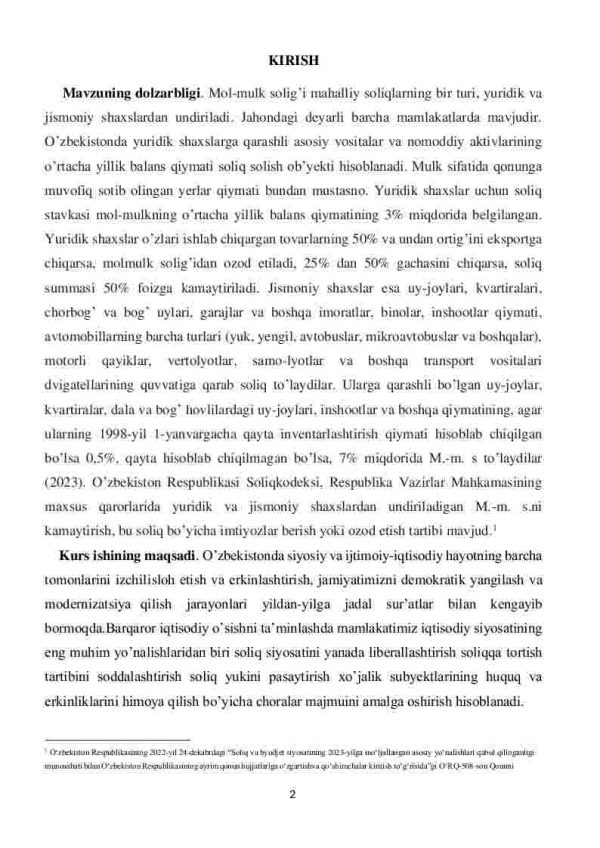 Jismoniy shaxslardan olinadigan mol-mulk solig’i va uning ahamiyati - Image 2