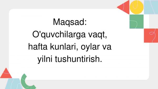 Kalendar va vaqtni o’rganish loyihasi - Image 2