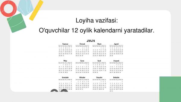 Kalendar va vaqtni o’rganish loyihasi - Image 3