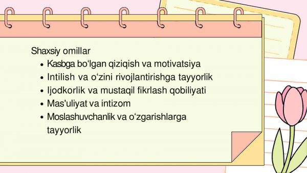 Kasbiy kompetentsiyani rivojlantirishga ta'sir qiluvchi omillar - Image 4