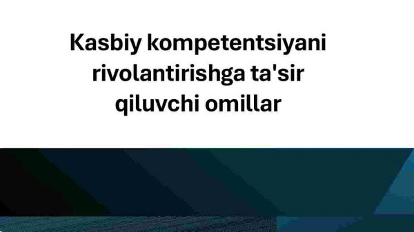 Kasbiy kompetentsiyani rivolantirishga ta'sir qiluvchi omillar