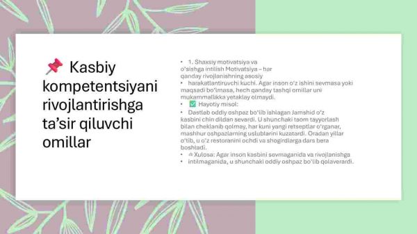Kasbiy kompetentsiyani rivolantirishga ta'sir qiluvchi omillar - Image 3