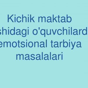 Kichik maktab yoshidagi o'quvchilarda emotsional tarbiya masalalari
