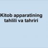 Kitob apparatining tahlili va tahriri
