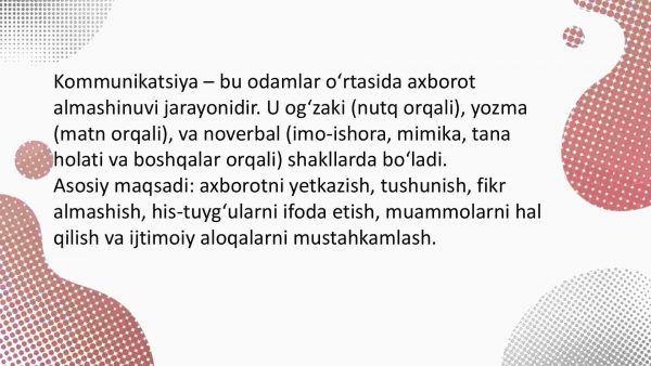 Kommunikatsiya haqida tushuncha. Kommunikativ qobiliyat va pedagogik taʼsir koʻrsatish - Image 2