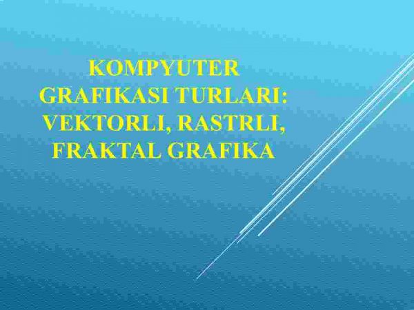Kompyuter grafikasi turlari: vektorli, rastrli, fraktal grafika
