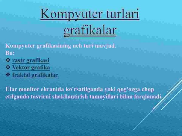 Kompyuter grafikasi turlari: vektorli, rastrli, fraktal grafika - Image 3