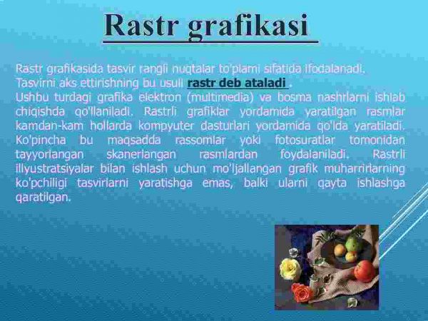 Kompyuter grafikasi turlari: vektorli, rastrli, fraktal grafika - Image 4