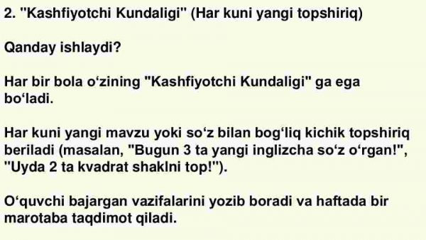 Loyiha ishi: qiziqarli ta’lim – har kun yangi kashfiyot! - Image 4