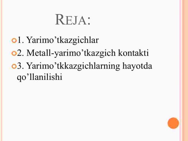 Metall-yarim o'tkazgich kontakti (Chiqish ishi. "Metall-yarim o'tkazgich chegarasida kontakt hodisalari. Ularning energetik diagrammalari va volt - amper xarakteristikalari. Metall- yarim o'tkazgich kontaktida to'g'rilash hodisasi. Qo'llanilishi) - Image 2
