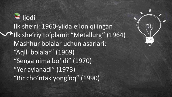 Miraziz Aʼzam bolalarning faylasuf shoiri. Ilyos Muslim bolalar shoiri - Image 3