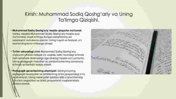 Muhammad Sodiq Qoshg‘ariyning pedagogik qarashlari - Image 3
