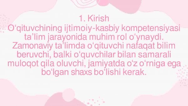 O'qituvchining ijtimoiy- kasbiy kompetensiyasi - Image 2