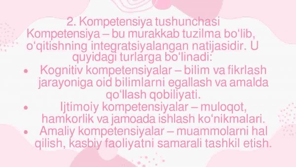 O'qituvchining ijtimoiy- kasbiy kompetensiyasi - Image 3
