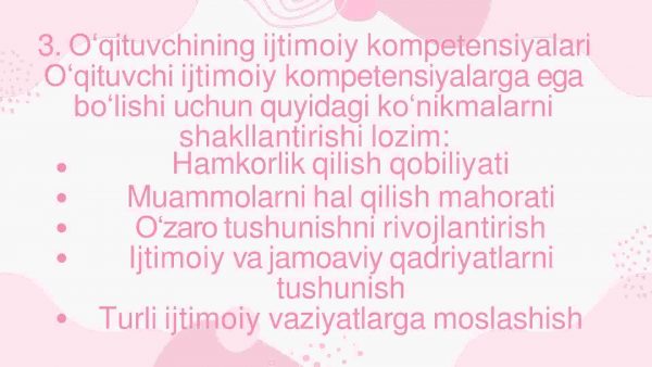 O'qituvchining ijtimoiy- kasbiy kompetensiyasi - Image 4