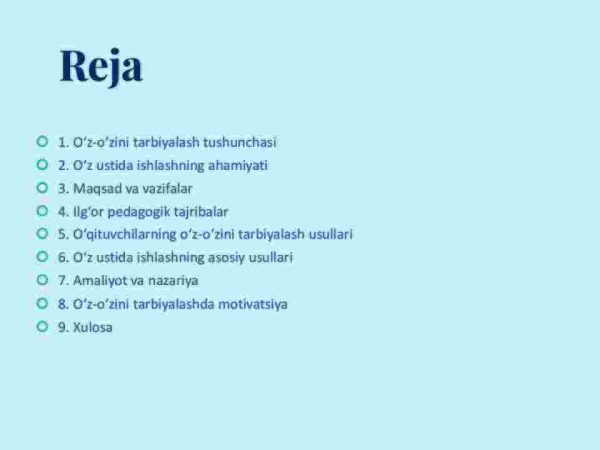 O‘z-o‘zini tarbiyalash va o‘z ustida ishlash pedagogik mahoratning asosiy sharti - Image 2