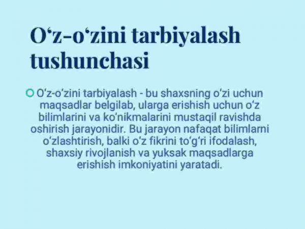 O‘z-o‘zini tarbiyalash va o‘z ustida ishlash pedagogik mahoratning asosiy sharti - Image 3
