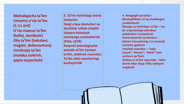 Mustaqil O'zbekiston ta'lim tizimi va pedagogik qarashlar​ - Image 3