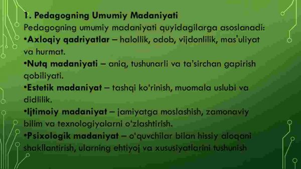 Pedagogning umumiy va kasbiy madaniyati - Image 3