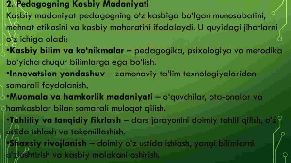 Pedagogning umumiy va kasbiy madaniyati - Image 4