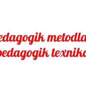 Pedagogik metodlar, pedagogik texnika