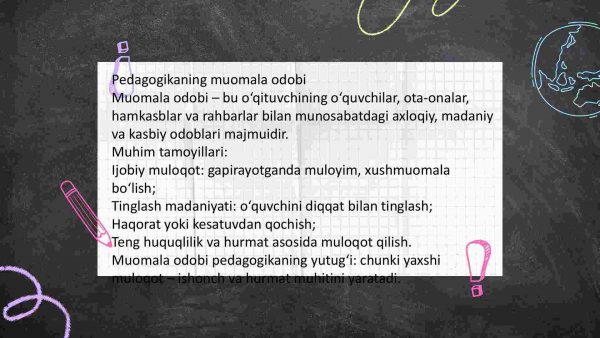 Pedagogik odob. Pedagogikaning muomula odobi. Pedagogik texnika.Nutq texnikasi va madaniyat - Image 3