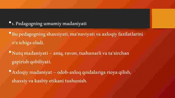 Pedagogning umumiy va kasbiy madaniyati - Image 3