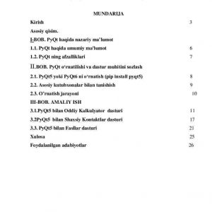 PyQt yordamida interaktiv dastur yaratish