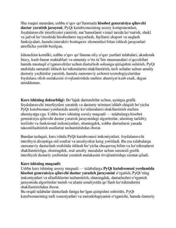 PyQt yordamida hisobot generatsiya yaratish dasturini yaratish. - Image 3