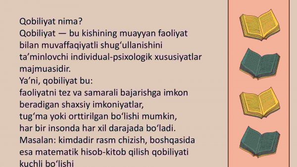 Qobiliyat va pedagogik qobiliyat haqida tushuncha - Image 2