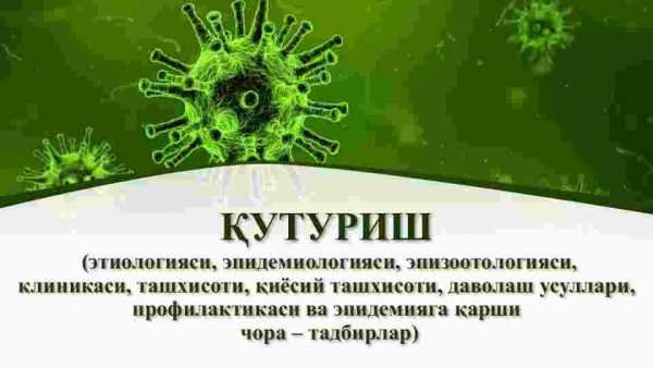 Quturish (etiologiyasi, epidemiologiyasi, epizootologiyasi, klinikasi, tashxisoti, qiyosiy tashxisoti, davolash usullari, profilaktikasi va epidemiyaga qarshi ​  chora – tadbirlar)