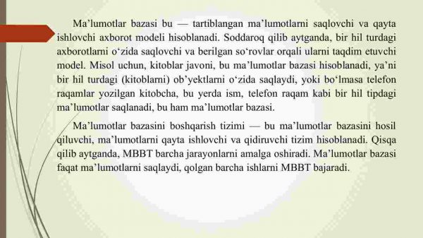 Realyatsion ma’lumotlar bazalarini yuqori darajadagi dasturlash tillari bilan ishlash - Image 4