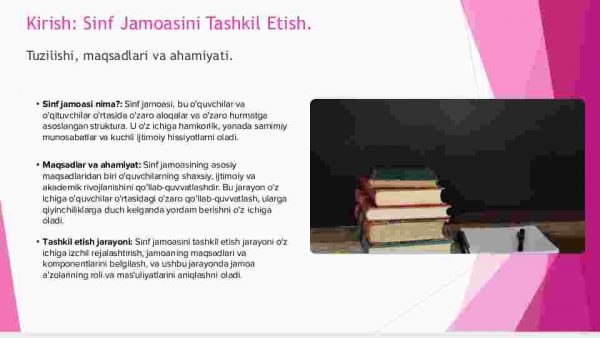 Sinf jamoasini tashkil etish va tarbiyalash - Image 3