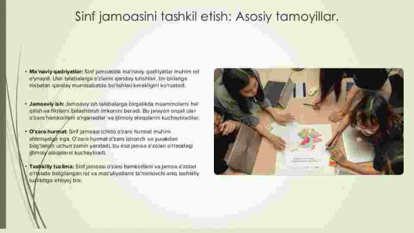 Sinf jamoasini tashkil etish va tarbiyalash - Image 4