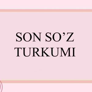 Son so'z turkumi