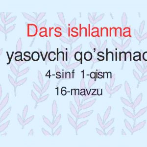 Dars ishlanma so’z yasovchi qo’shimachalar
