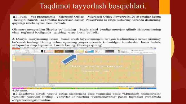 Standart shablonlar asosida taqdimotlarni yaratish. Taqdimot slaydlarini boshqarish - Image 4