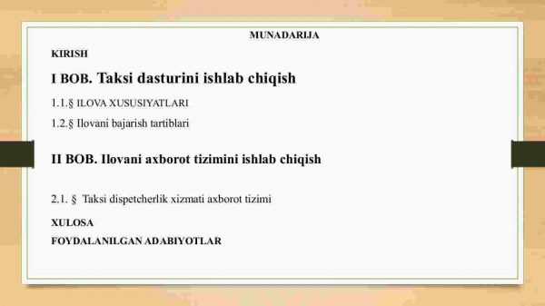 Taksi xizmati va axborot mobil ilovasini ishlab chiqish - Image 2