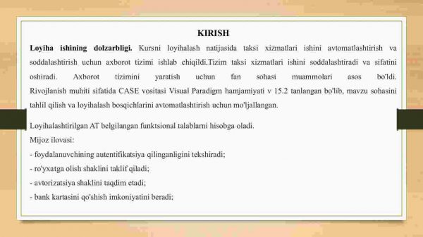 Taksi xizmati va axborot mobil ilovasini ishlab chiqish - Image 3