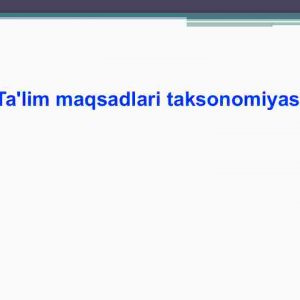 Ta'lim maqsadlari taksonomiyasi