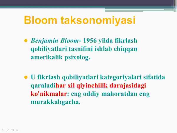 Ta'lim maqsadlari taksonomiyasi - Image 4