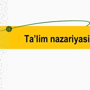 Ta’lim nazariyasi