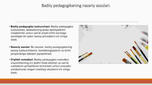 Tarbiya fani o‘qitishda badiiy pedagogika imkoniyatlaridan foydalanish - Image 4