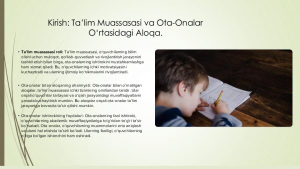 Ta’lim muassasasi o‘quvchilarning ota-onalari bilan olib boradigan ish shakl va metodlari - Image 3