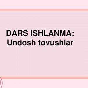 Undosh tovushlar