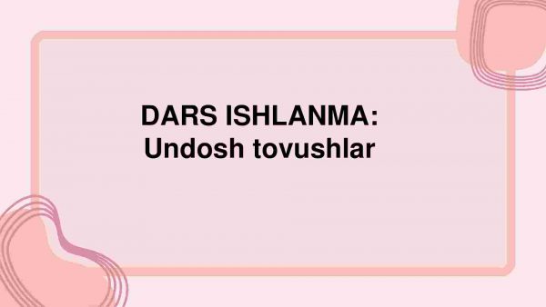 Undosh tovushlar