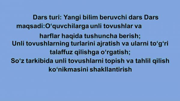 Unli tovushlar va harflar - Image 2